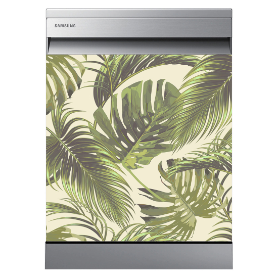 Adesivo per lavastoviglie - Foglie tropicali