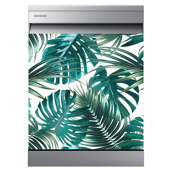 Adesivo per lavastoviglie - Foglie tropicali