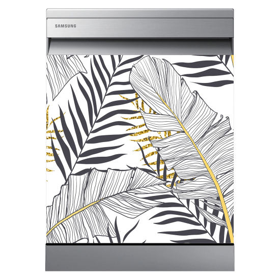 Adesivo per lavastoviglie - Foglie tropicali