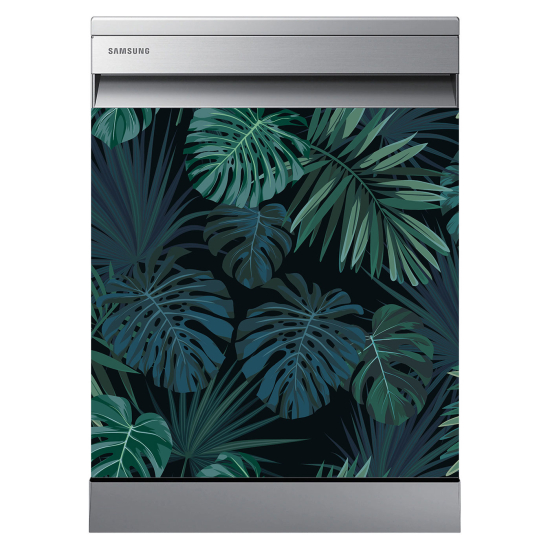 Adesivo per lavastoviglie - Foglie tropicali