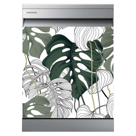 Adesivo per lavastoviglie - Foglie tropicali