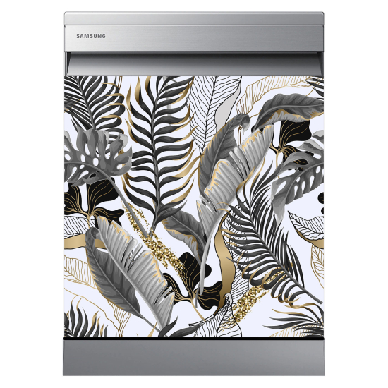 Adesivo per lavastoviglie - Foglie tropicali