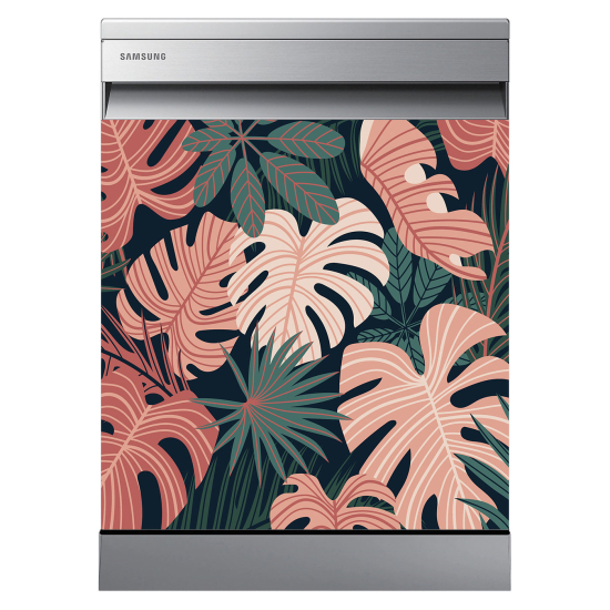 Adesivo per lavastoviglie - Foglie tropicali