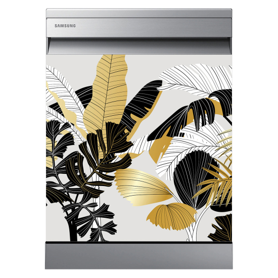 Adesivo per lavastoviglie - Foglie tropicali