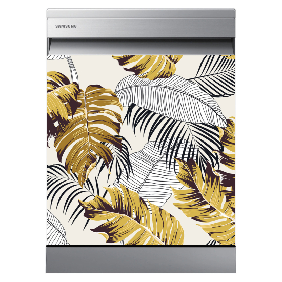 Adesivo per lavastoviglie - Foglie tropicali