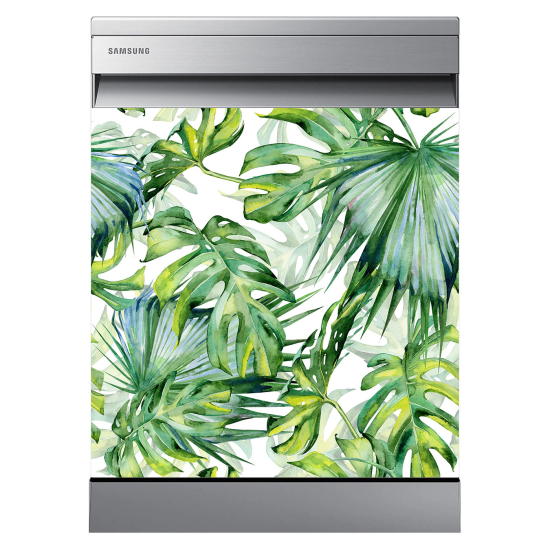 Adesivo per lavastoviglie - Foglie tropicali
