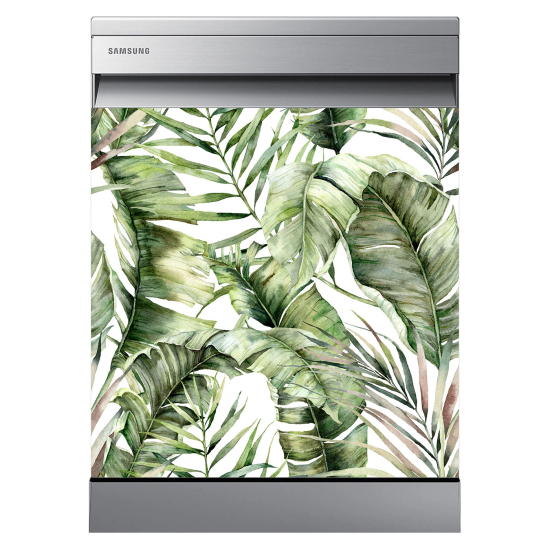 Adesivo per lavastoviglie - Foglie tropicali
