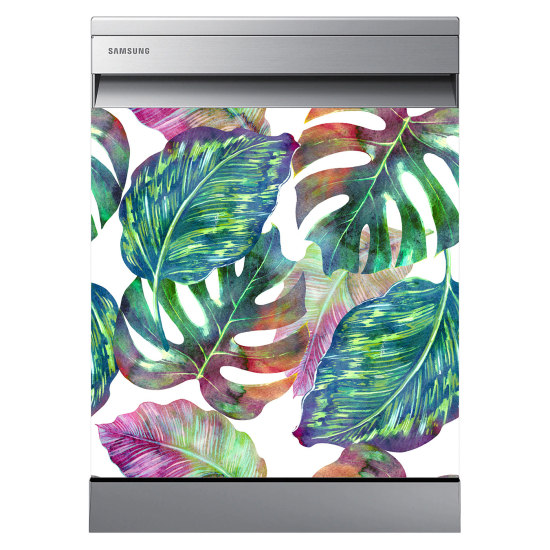 Adesivo per lavastoviglie - Foglie tropicali