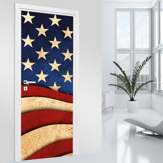 Adesivo per porta - Bandiera USA