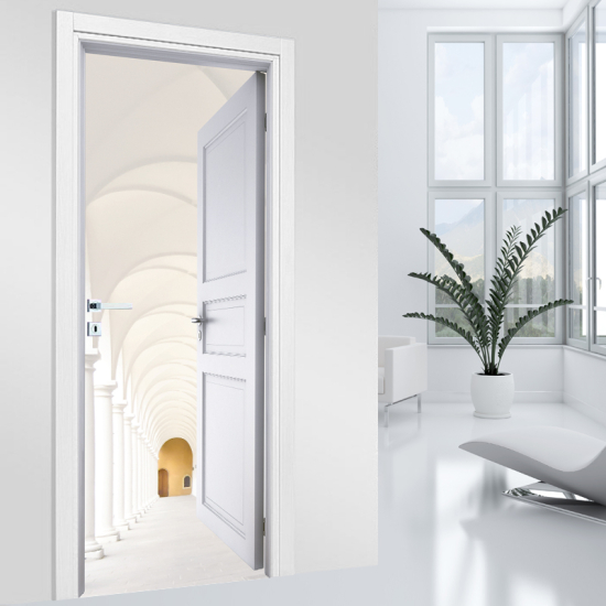 Adesivo per porta - Corridoio Archi