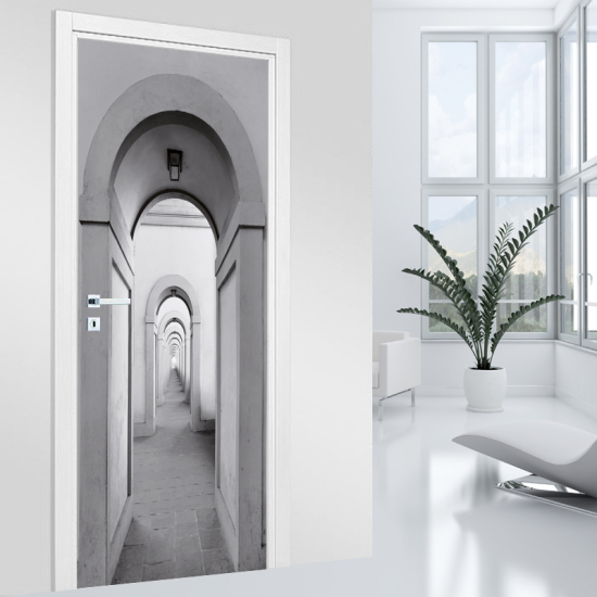 Adesivo per porta - Corridoio Archi