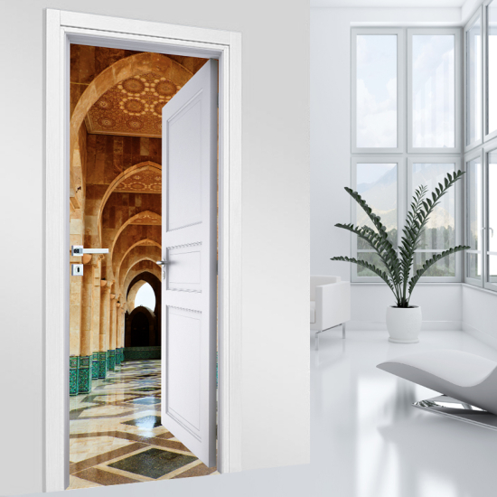Adesivo per porta - Corridoio Moschea Hassan II