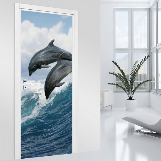 Adesivo per porta - Delfini