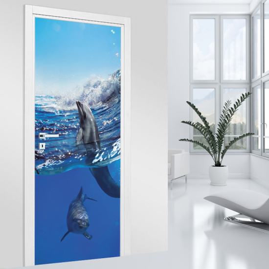 Adesivo per porta - Delfini