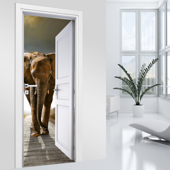 Adesivo per porta - Elefante