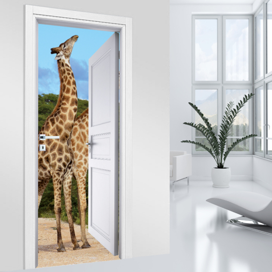 Adesivo per porta - Giraffe