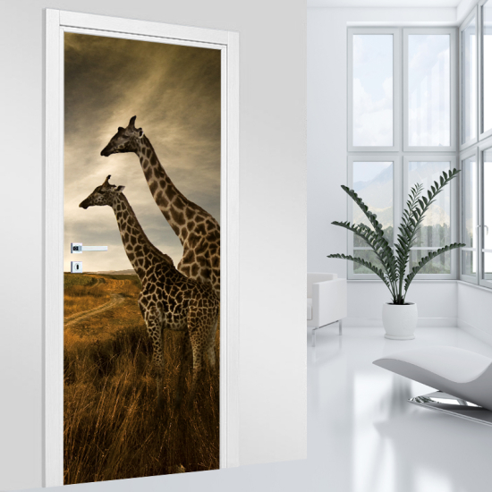 Adesivo per porta - Giraffe
