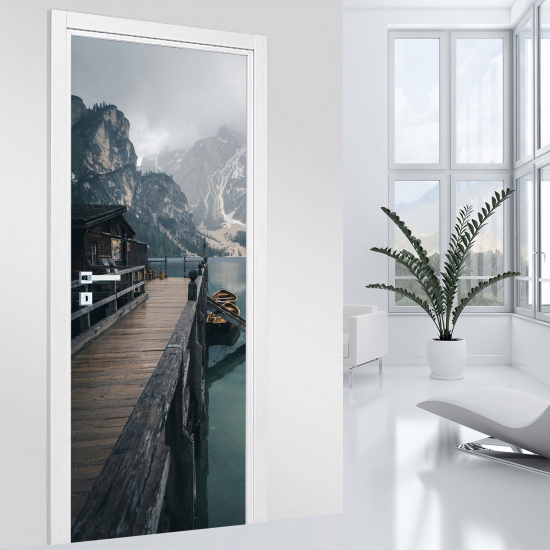 Adesivo per porta - Lago e Montagna