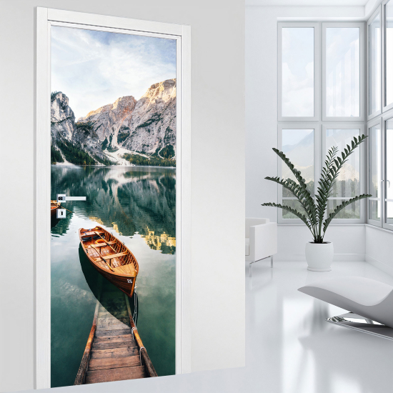 Adesivo per porta - Lago e Montagna