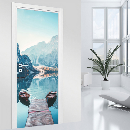 Adesivo per porta - Lago e Montagne