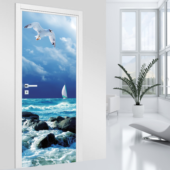 Adesivo per porta - Mare Barca