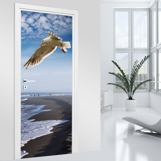 Adesivo per porta - Mare Gabbiano