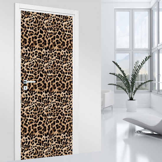 Adesivo per porta - Motivo leopardo