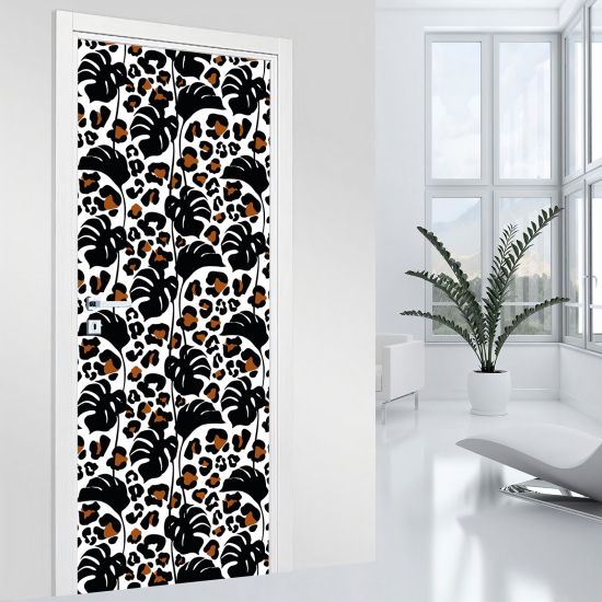 Adesivo per porta - Motivo leopardo