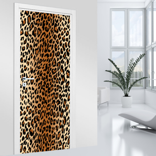 Adesivo per porta - Motivo Leopardo