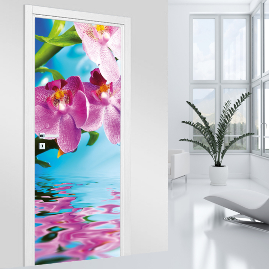 Adesivo per porta - Orchidee
