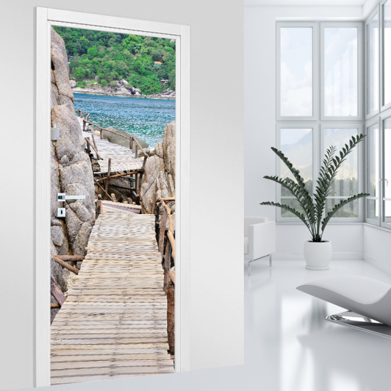 Adesivo per porta - Pontile in Legno