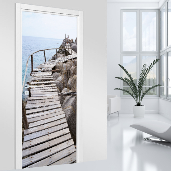 Adesivo per porta - Pontile in legno