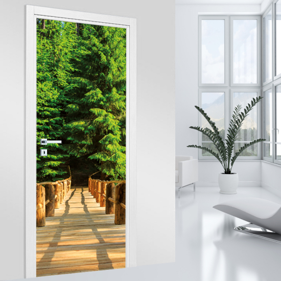 Adesivo per porta - Pontone Foresta