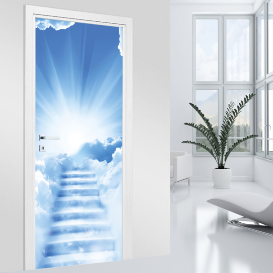 Adesivo per porta - Scala verso il cielo