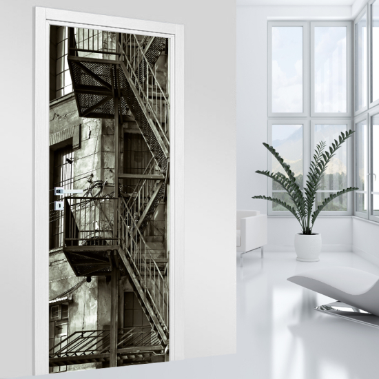 Adesivo per porta - Scale edificio