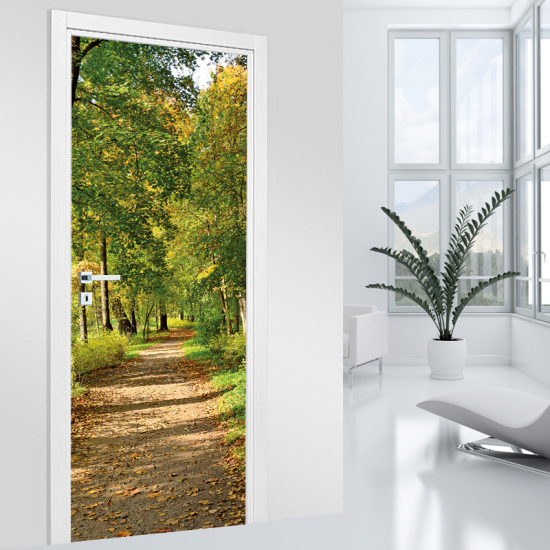 Adesivo per porta - Sentiero foresta