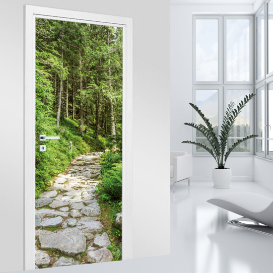 Adesivo per porta - Sentiero Foresta