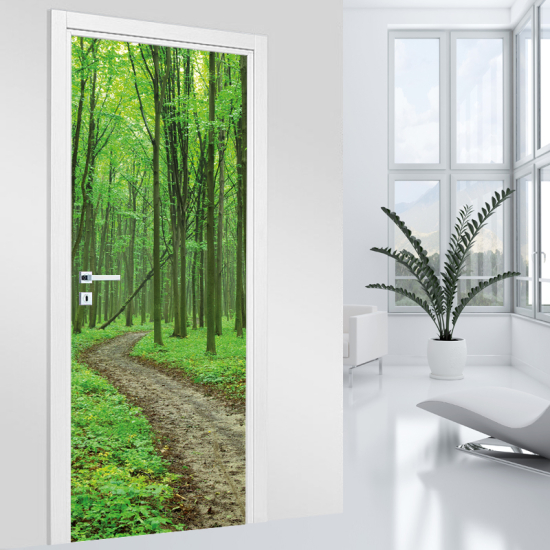 Adesivo per porta - Sentiero foresta