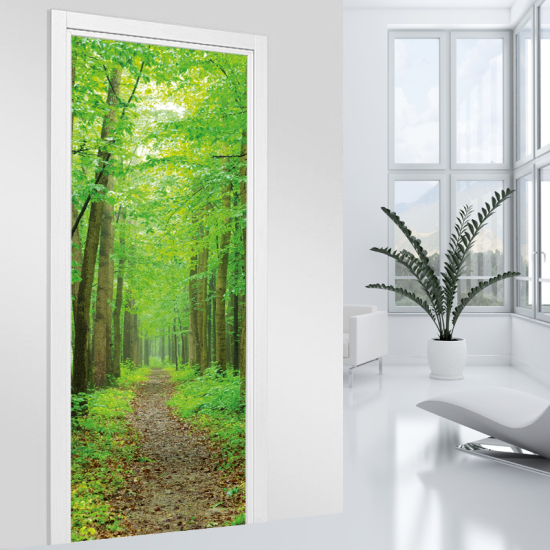 Adesivo per porta - Sentiero foresta