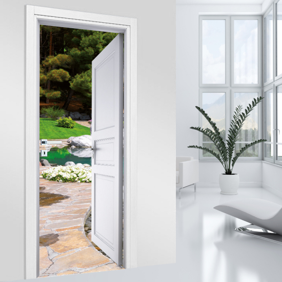 Adesivo per porta - Sentiero Giardino