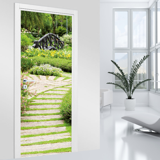 Adesivo per porta - Sentiero giardino