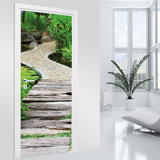Adesivo per porta - Sentiero giardino