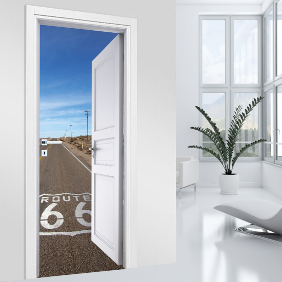 Adesivo per porta - Strada 66