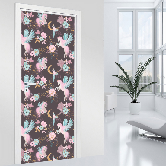 Adesivo per porta - Unicorni