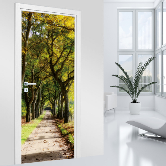 Adesivo per porta - Viale alberi