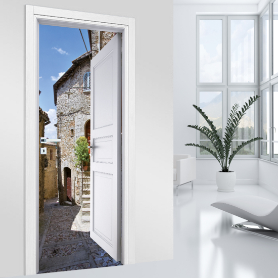 Adesivo per porta - Vicolo del Villaggio