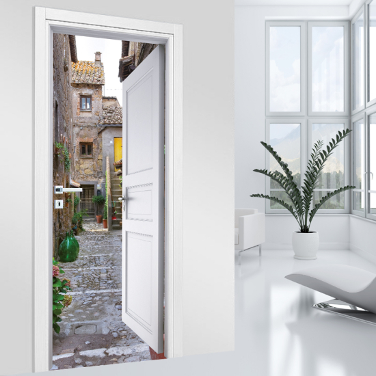 Adesivo per porta - Vicolo del Villaggio