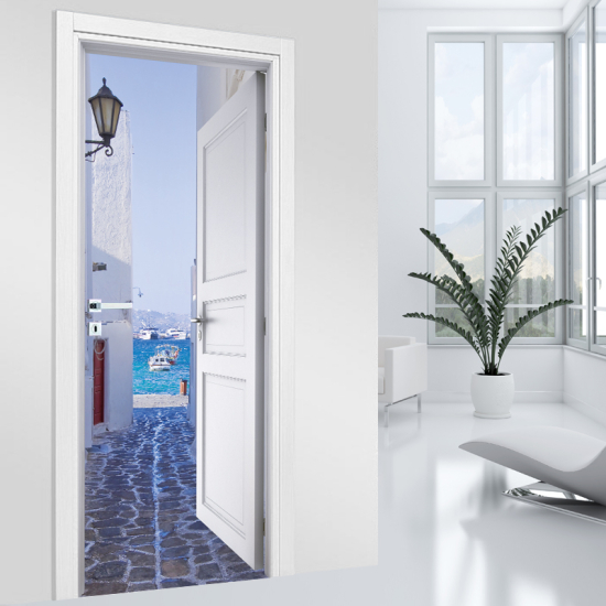 Adesivo per porta - Vicolo Grecia