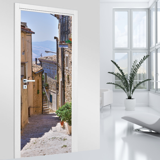 Adesivo per porta - Vicolo Mediterraneo