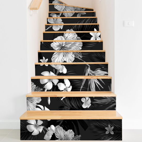 Adesivo Per Scale - Fiori tropicali